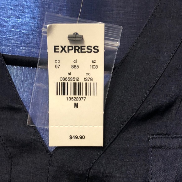 🌟🌟🌟price dropNWT Express navy silk like blouse - Picture 2 of 4